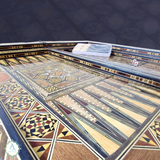 3 in 1 Marquetry Game Table, Chess, Backgammon, and Cards