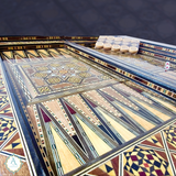 3 in 1 Marquetry Game Table, Chess, Backgammon, and Cards