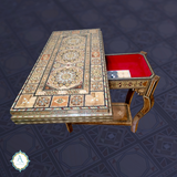 3 in 1 Marquetry Game Table, Chess, Backgammon, and Cards