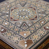 Marquetry Square Jewelry Box Inlaid with Mother of Pearl