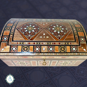 2 Layers Marquetry Handmade Lock Box