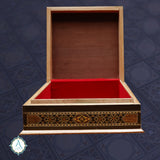 Marquetry Square Jewelry Box Inlaid with Mother of Pearl