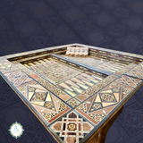 3 in 1 Marquetry Game Table, Chess, Backgammon, and Cards