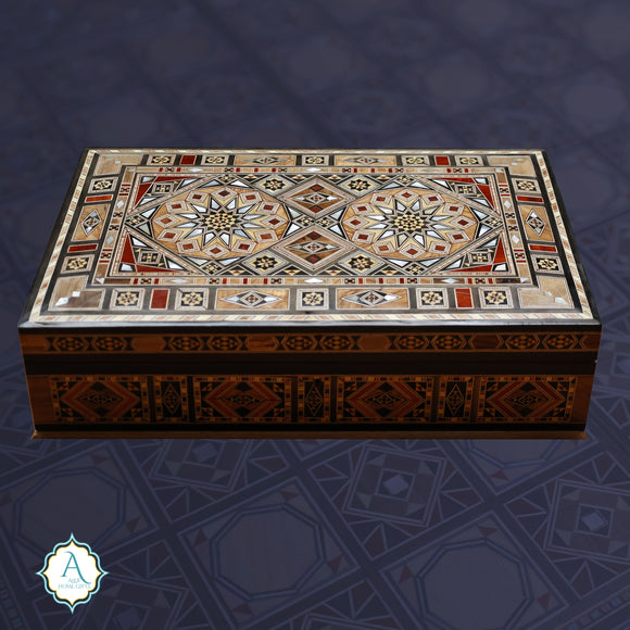 Handmade Jewelry Storage Box Inlaid with Mother of Pearl