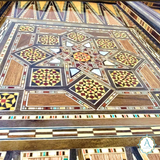 3 in 1 Marquetry Game Table, Chess, Backgammon, and Cards