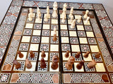 Mother Of Pearl Chess and backgammon Table, Poker and Cards Table - Christmas Gift idea