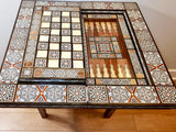 Mother Of Pearl Chess and backgammon Table, Poker and Cards Table - Christmas Gift idea